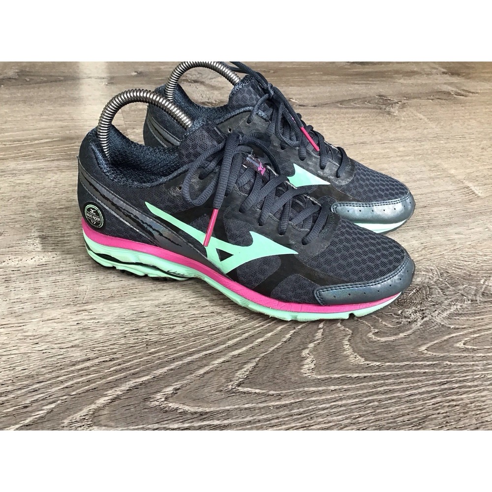 Mizuno Wave Rider 17 Shoes Womens Size 8 Gray Running Sneakers J1GD140337